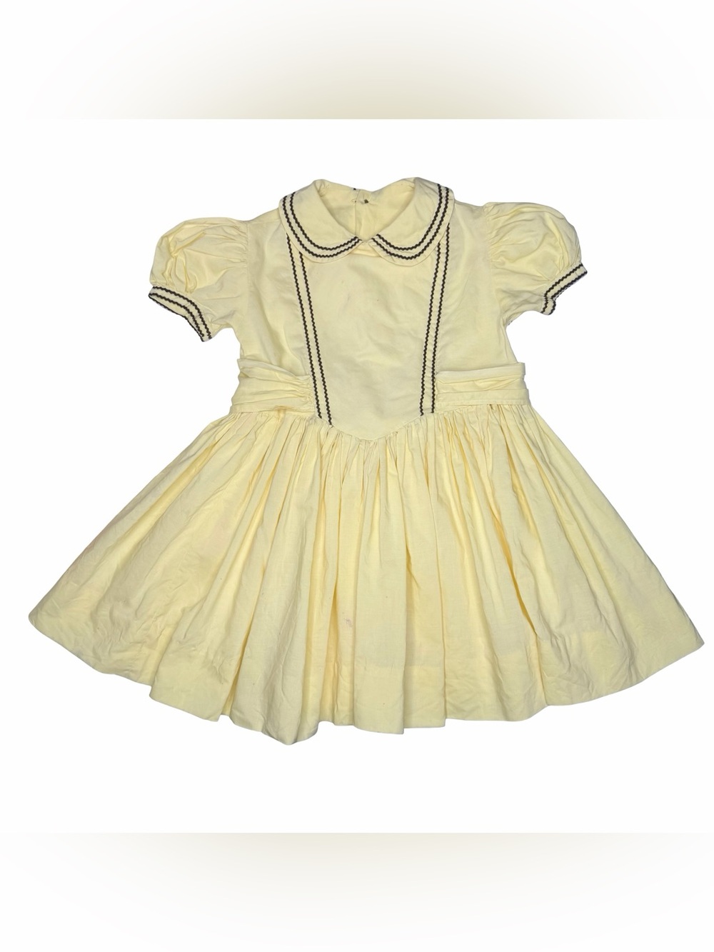 Vintage Handmade Yellow Peter‎ Pan Collar Dress